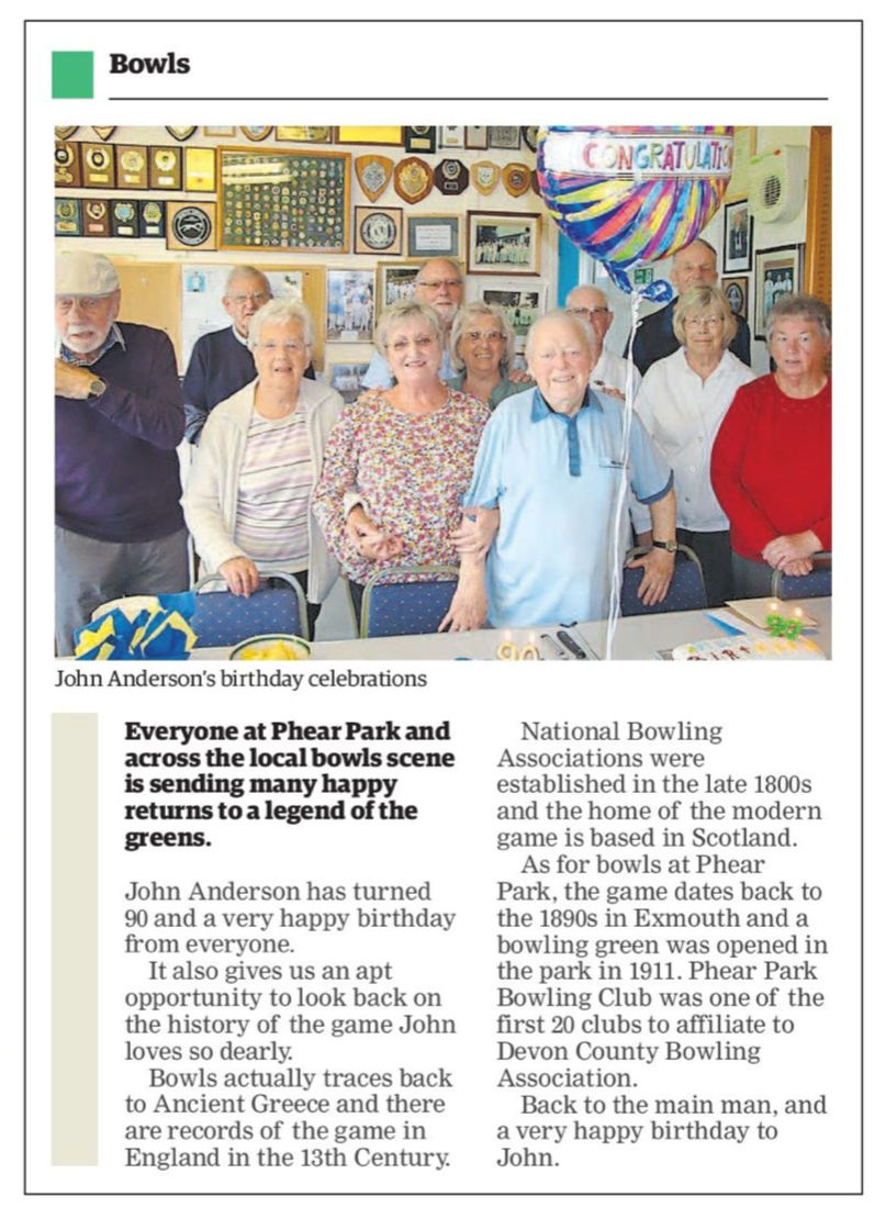 John Andersons 90th Birthday Party - Exmouth Journal